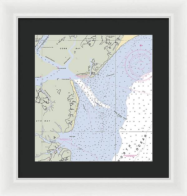 Sand Shoal Inlet-virginia Nautical Chart - Framed Print