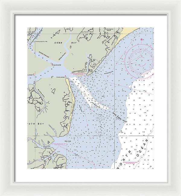 Sand Shoal Inlet-virginia Nautical Chart - Framed Print