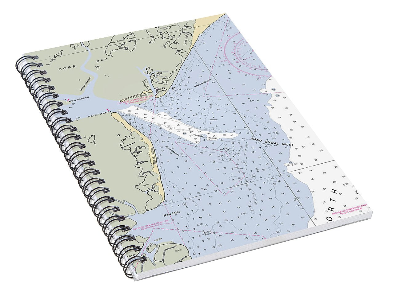 Sand Shoal Inlet-virginia Nautical Chart - Spiral Notebook