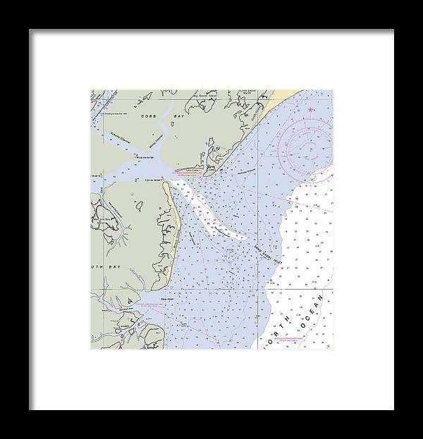 Sand Shoal Inlet-virginia Nautical Chart - Framed Print