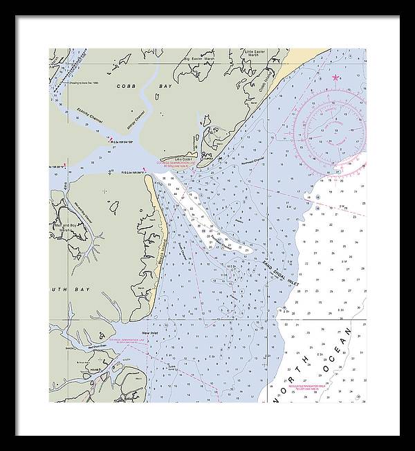 Sand Shoal Inlet-virginia Nautical Chart - Framed Print