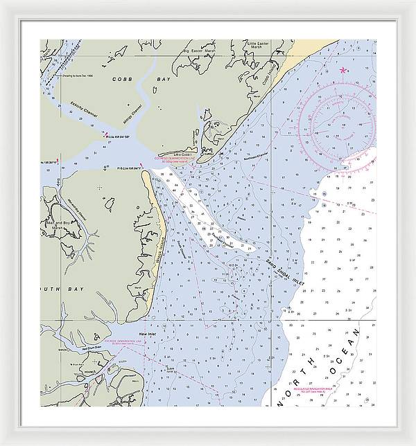 Sand Shoal Inlet-virginia Nautical Chart - Framed Print