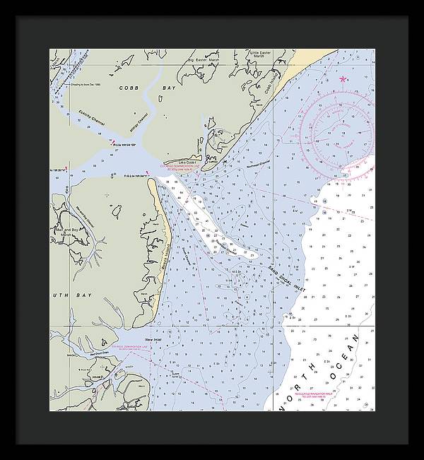 Sand Shoal Inlet-virginia Nautical Chart - Framed Print