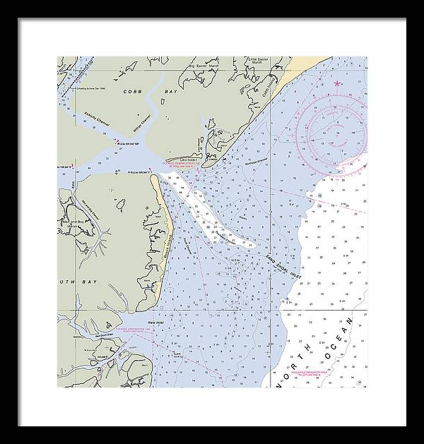 Sand Shoal Inlet-virginia Nautical Chart - Framed Print