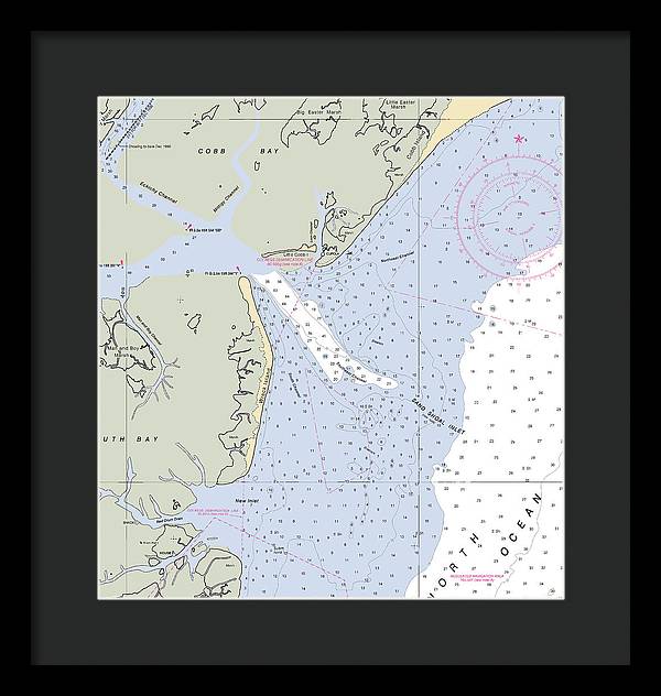 Sand Shoal Inlet-virginia Nautical Chart - Framed Print