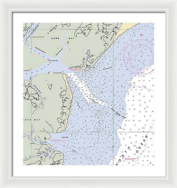 Sand Shoal Inlet-virginia Nautical Chart - Framed Print