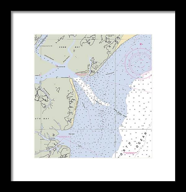 Sand Shoal Inlet-virginia Nautical Chart - Framed Print