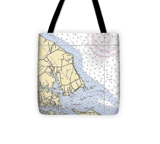 Sandy Point Neck  Virginia Nautical Chart _V2 Tote Bag