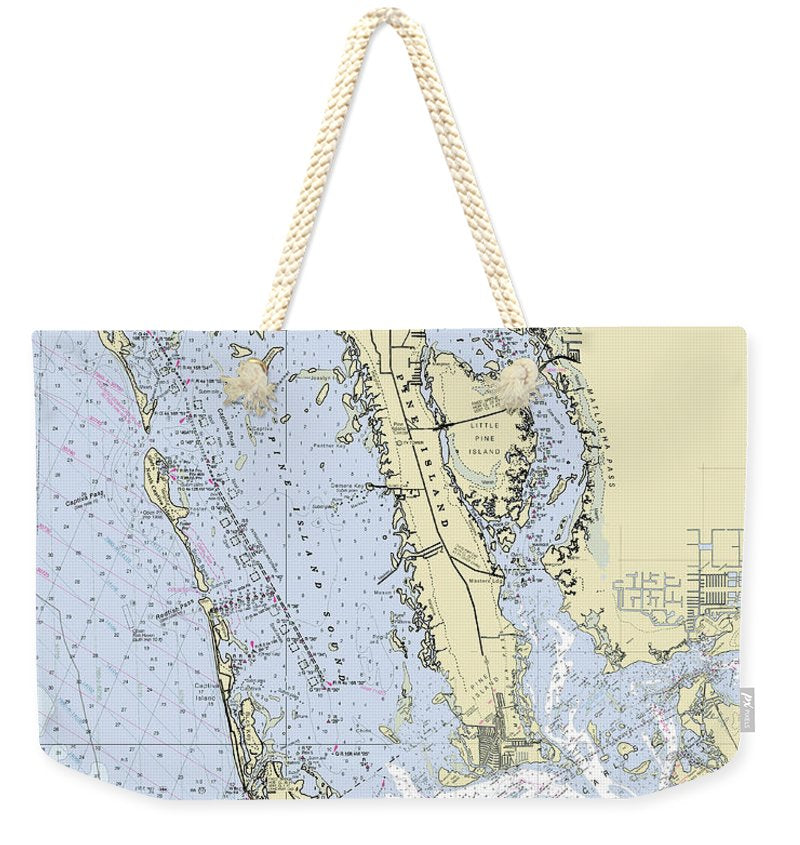 Sanibel Captiva Florida Nautical Chart - Weekender Tote Bag