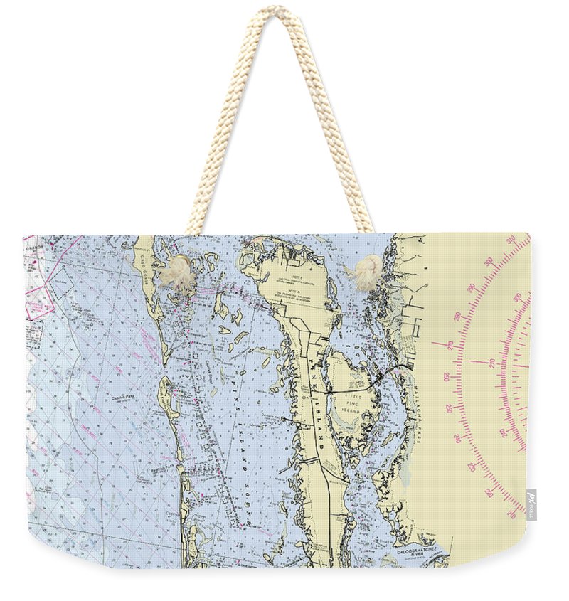 Sanibel Florida Nautical Chart - Weekender Tote Bag