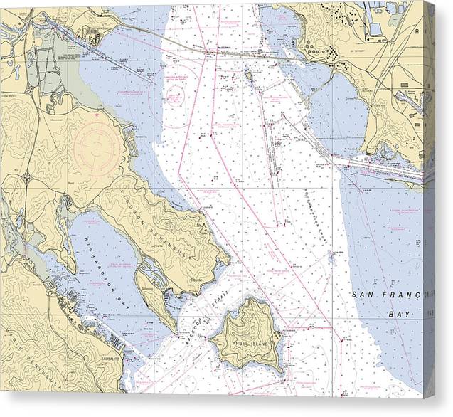 Sant Monica Bay -California Nautical Chart _V6 Canvas Print