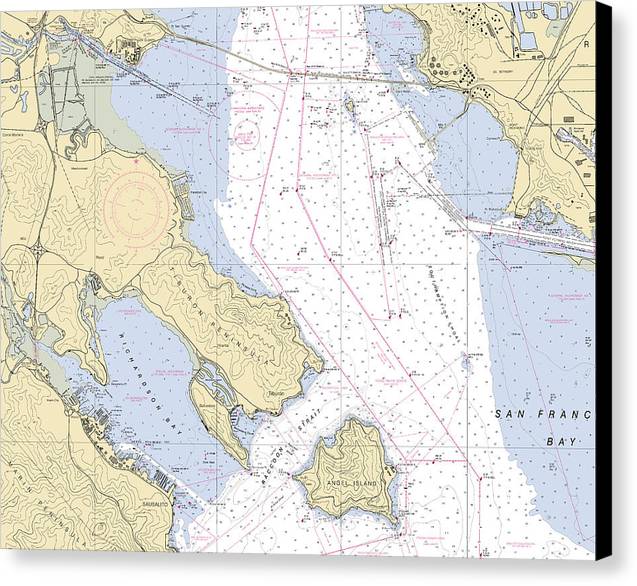 Sant Monica Bay -california Nautical Chart _v6 - Canvas Print