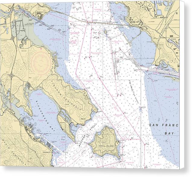 Sant Monica Bay -california Nautical Chart _v6 - Canvas Print