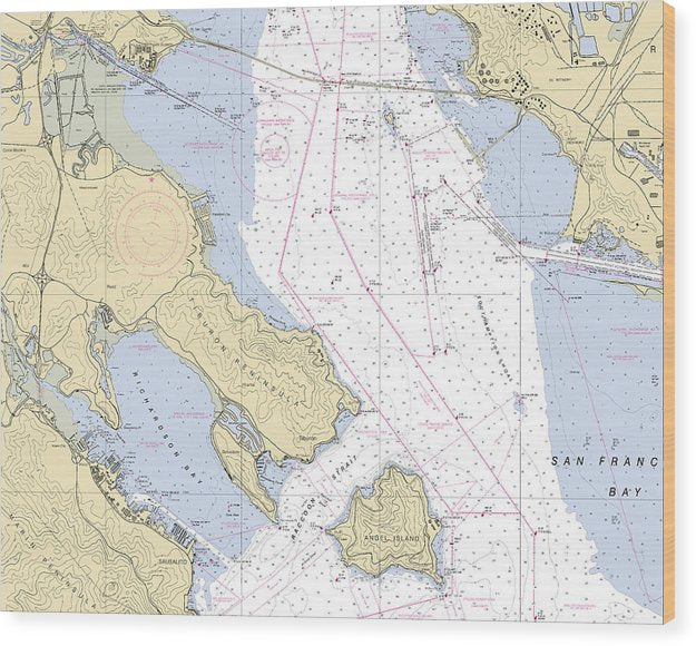 Sant Monica Bay -California Nautical Chart _V6 Wood Print