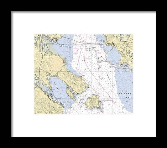 Sant Monica Bay -california Nautical Chart _v6 - Framed Print
