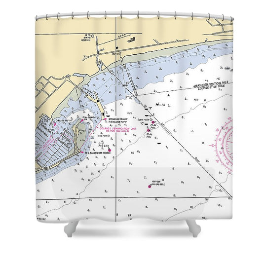 Santa Barbara California Nautical Chart Shower Curtain