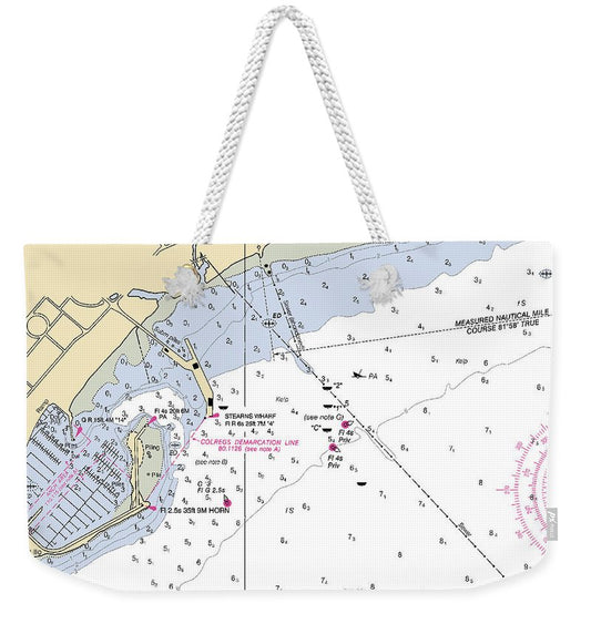 Santa Barbara-california Nautical Chart - Weekender Tote Bag