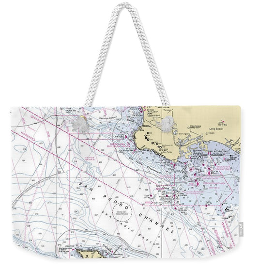 Santa-monica-catalina -california Nautical Chart _v6 - Weekender Tote Bag