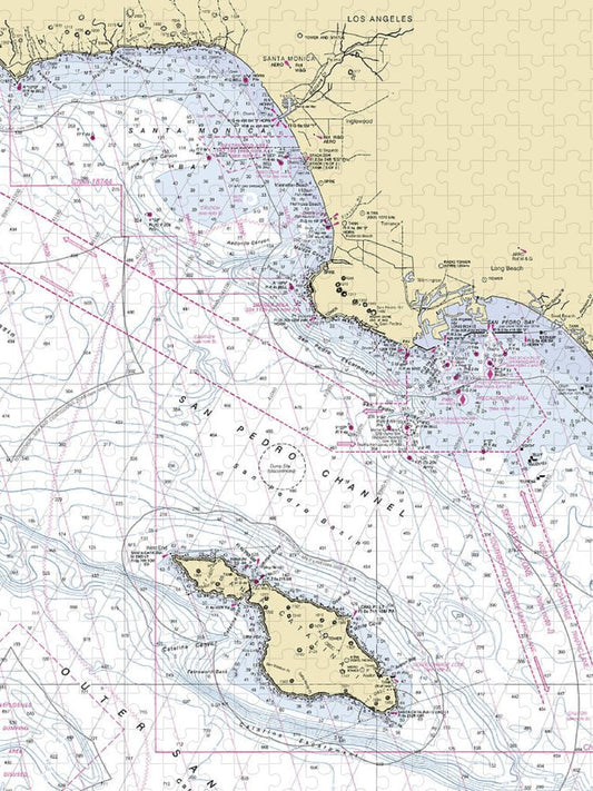 Santa Monica Catalina  California Nautical Chart _V6 Puzzle