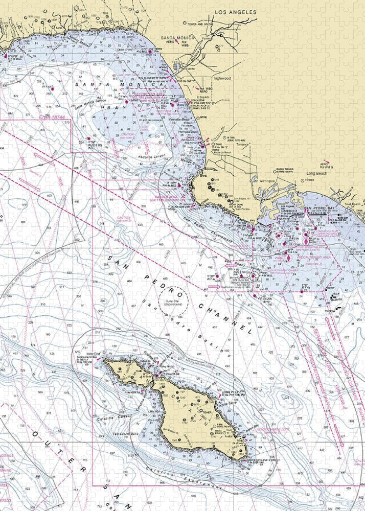Santa-monica-catalina -california Nautical Chart _v6 - Puzzle