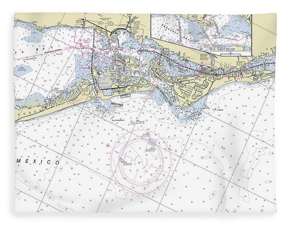 Sarasota Florida Nautical Chart - Blanket