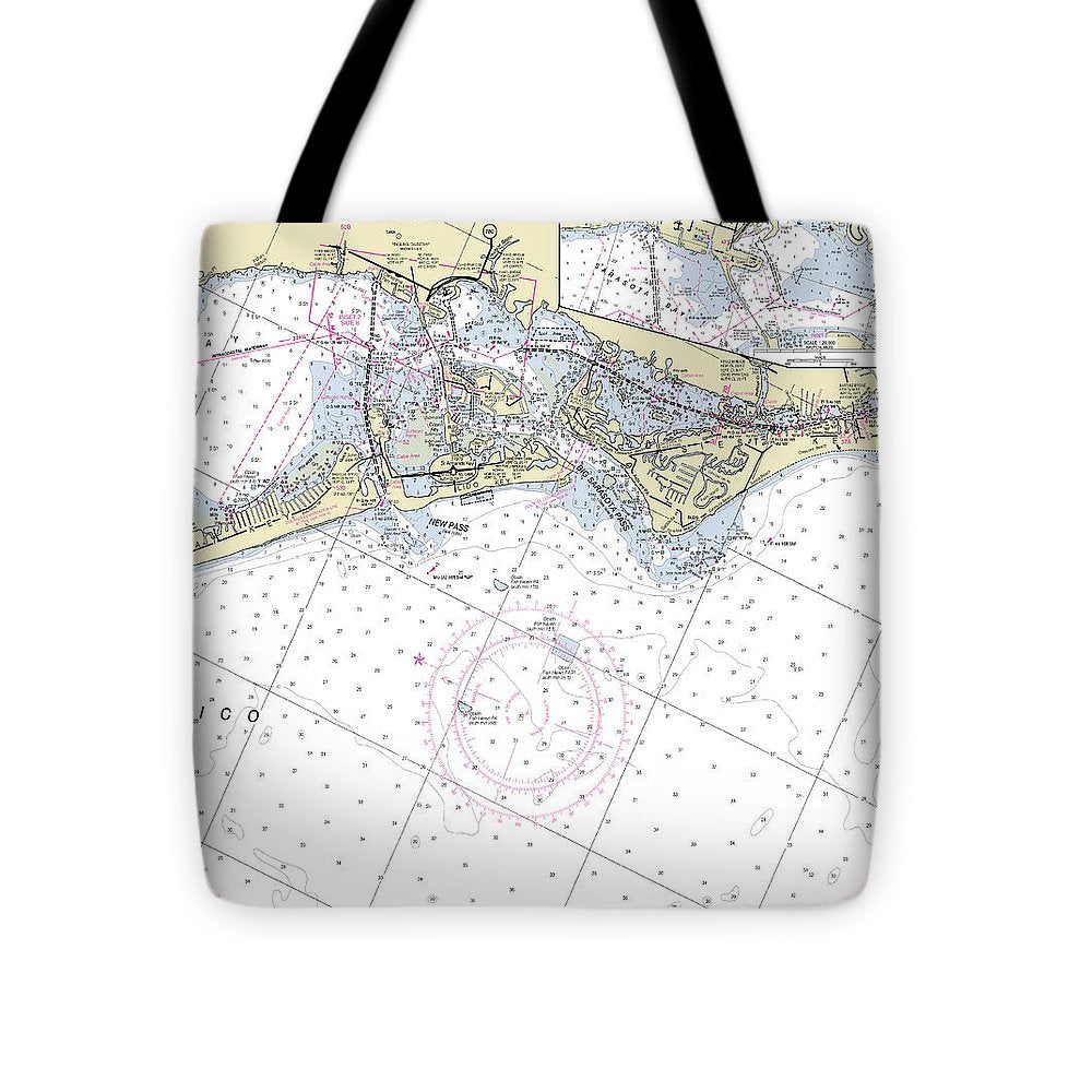 Sarasota Florida Nautical Chart - Tote Bag