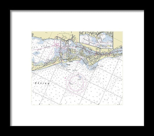 Sarasota Florida Nautical Chart - Framed Print