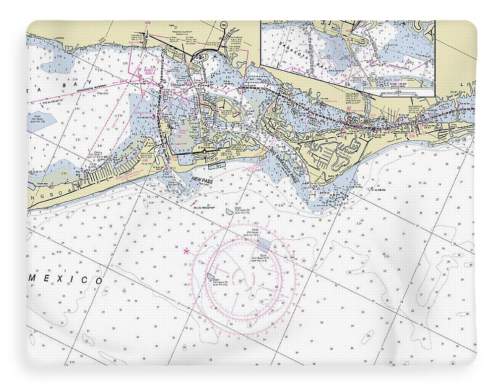 Sarasota Florida Nautical Chart - Blanket