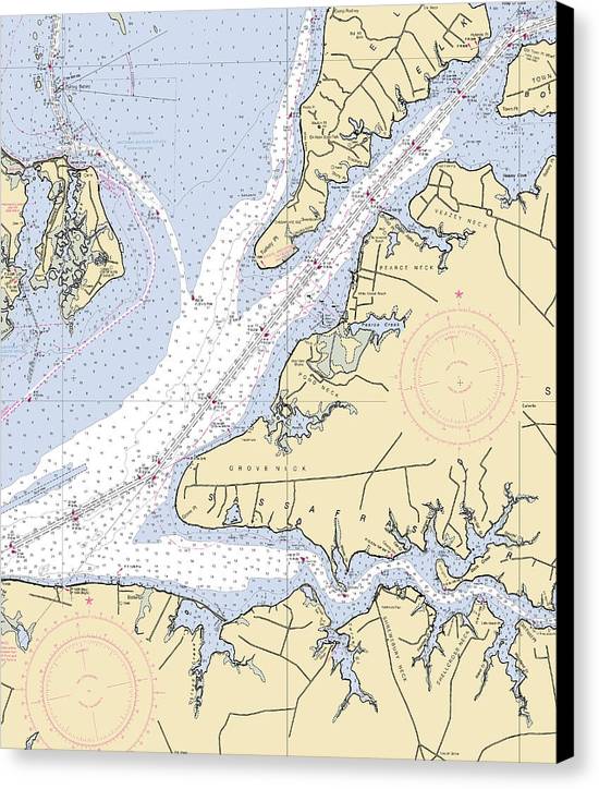 Sassafras River-maryland Nautical Chart - Canvas Print