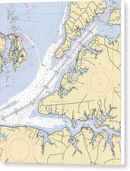 Sassafras River-maryland Nautical Chart - Canvas Print