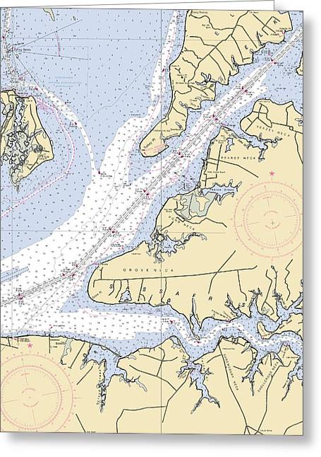 Sassafras River-maryland Nautical Chart - Greeting Card