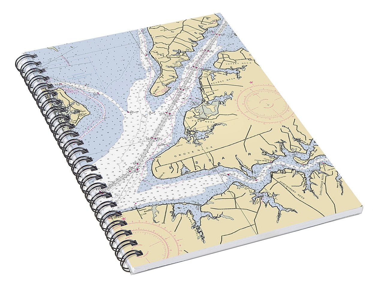 Sassafras River-maryland Nautical Chart - Spiral Notebook