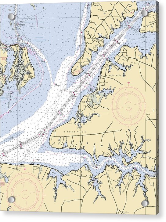 Sassafras River-maryland Nautical Chart - Acrylic Print