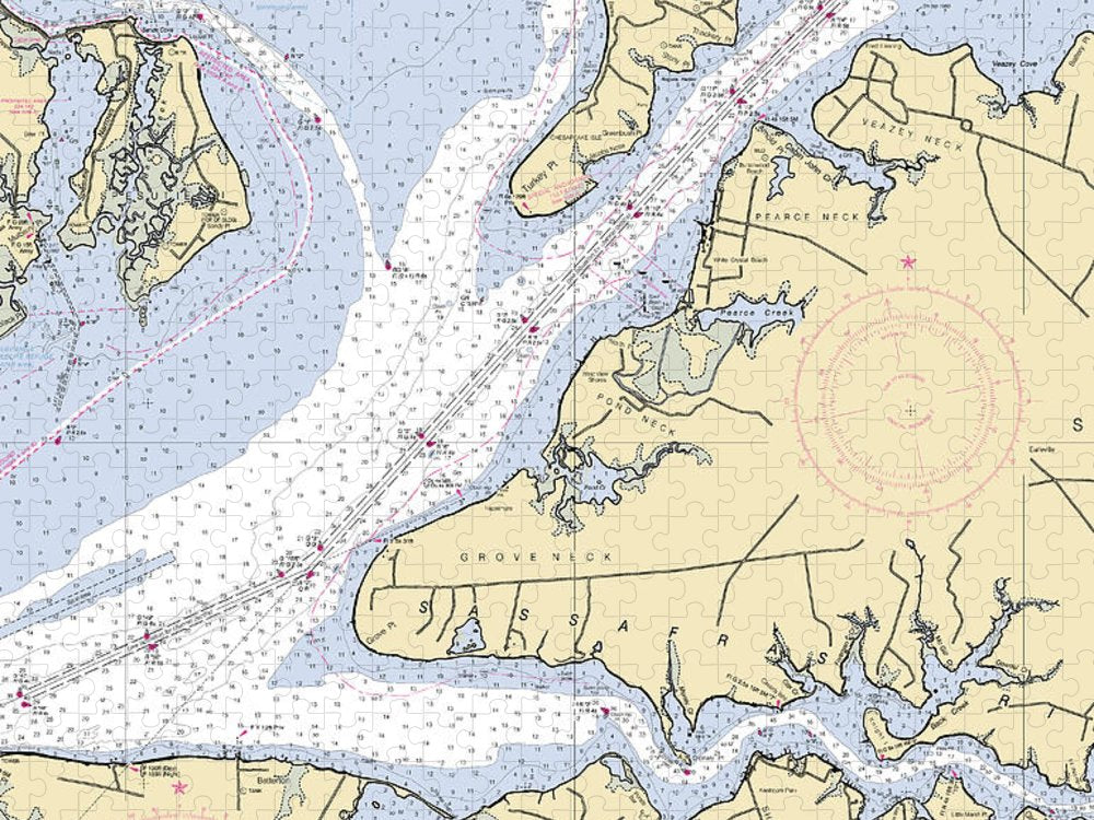 Sassafras River Maryland Nautical Chart Puzzle