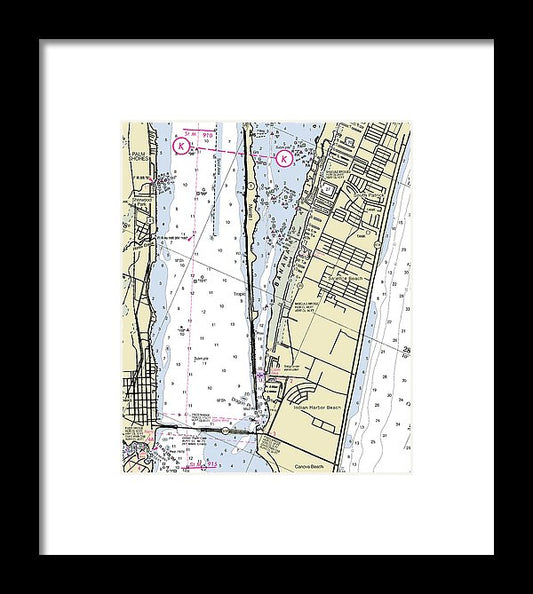 Satellite Beach Florida Nautical Chart - Framed Print