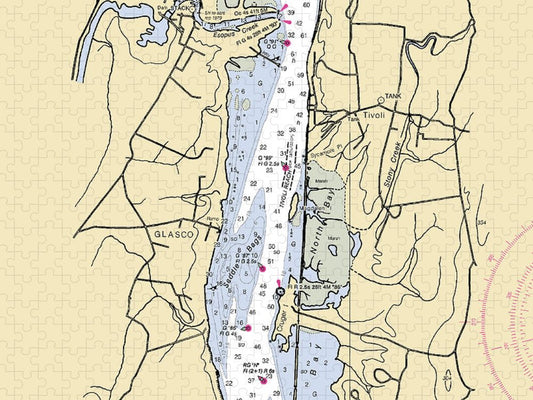Saugerties New York Nautical Chart Puzzle