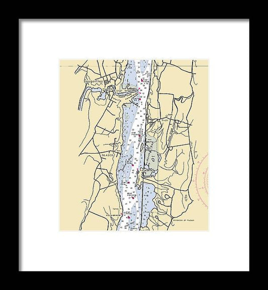 A beuatiful Framed Print of the Saugerties-New York Nautical Chart by SeaKoast
