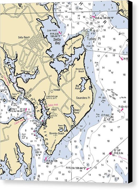 Saunders Point-maryland Nautical Chart - Canvas Print