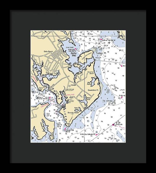 Saunders Point-maryland Nautical Chart - Framed Print