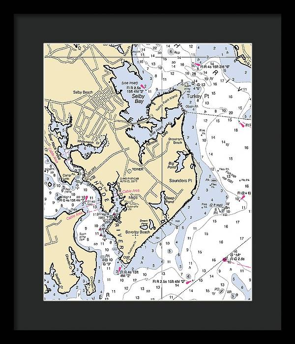 Saunders Point-maryland Nautical Chart - Framed Print