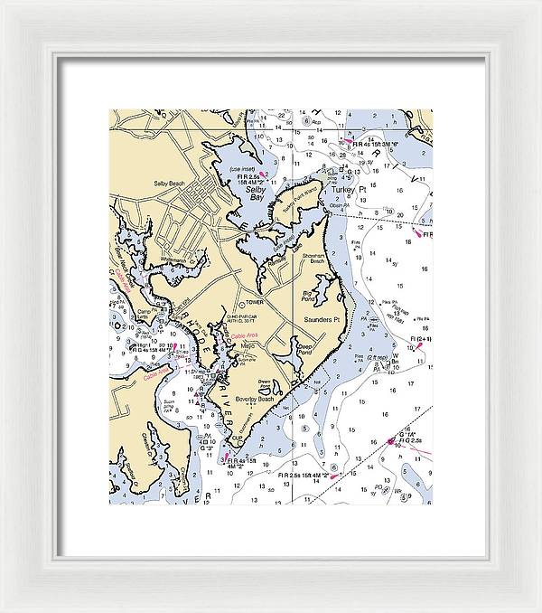 Saunders Point-maryland Nautical Chart - Framed Print