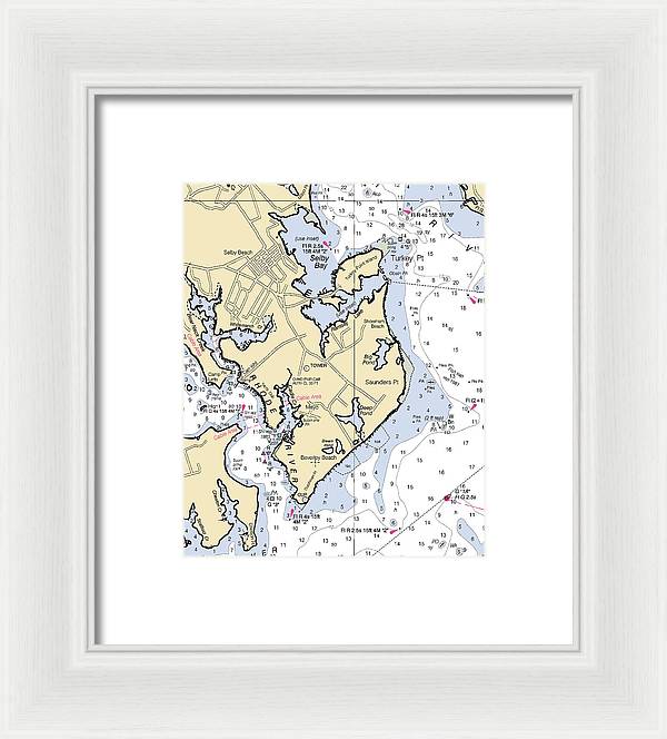 Saunders Point-maryland Nautical Chart - Framed Print