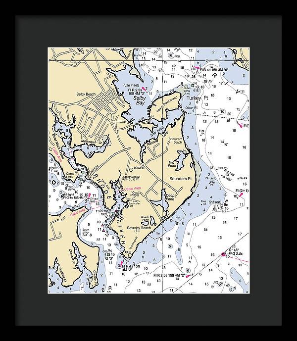 Saunders Point-maryland Nautical Chart - Framed Print