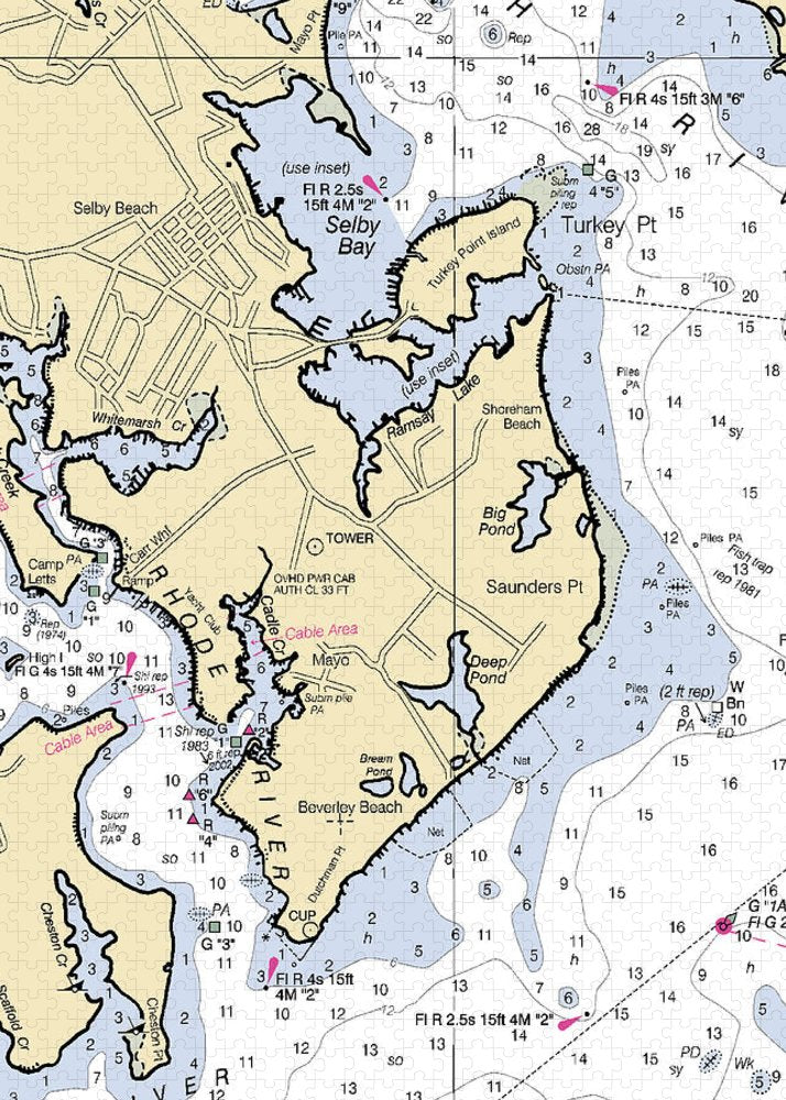 Saunders Point-maryland Nautical Chart - Puzzle