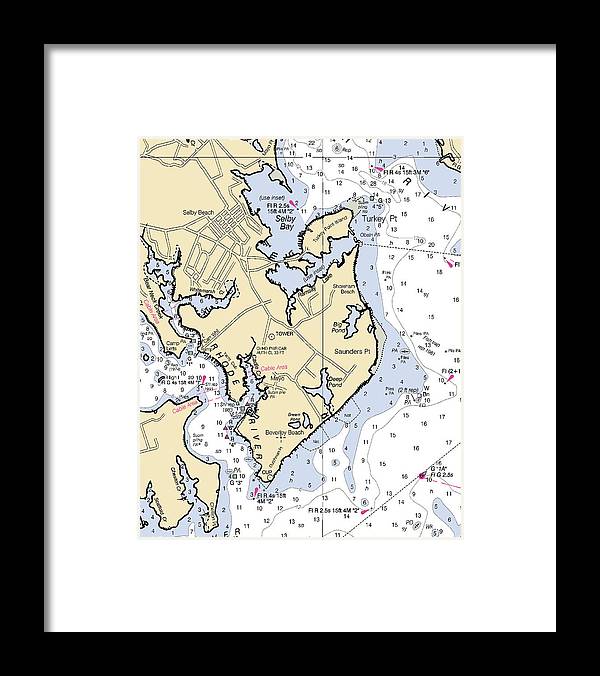 Saunders Point-maryland Nautical Chart - Framed Print