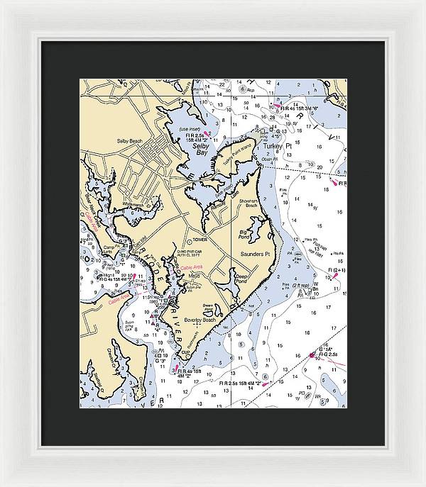 Saunders Point-maryland Nautical Chart - Framed Print