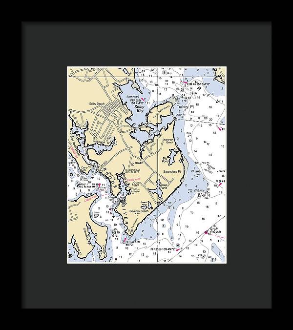 Saunders Point-maryland Nautical Chart - Framed Print