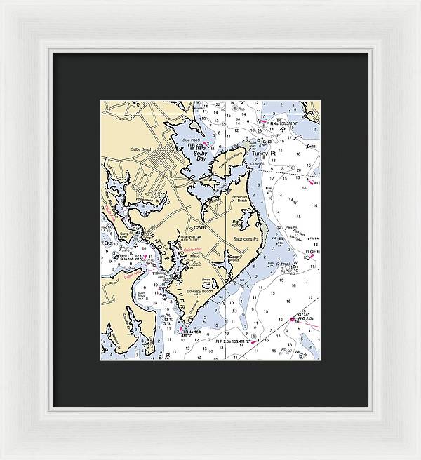 Saunders Point-maryland Nautical Chart - Framed Print