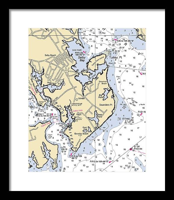 Saunders Point-maryland Nautical Chart - Framed Print