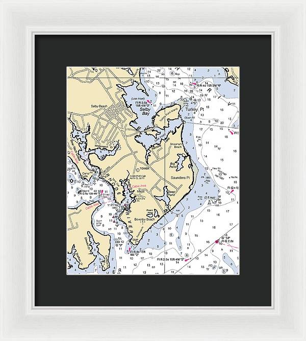 Saunders Point-maryland Nautical Chart - Framed Print